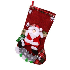 Christmas Stockings Socks with Snowman Santa Elk Bear Printing