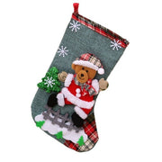 Christmas Stockings Socks with Snowman Santa Elk Bear Printing
