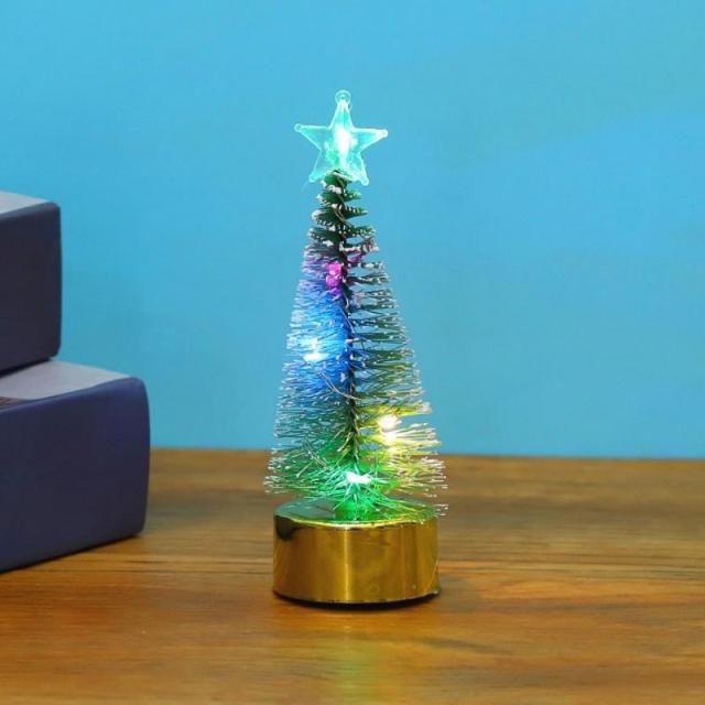 Mini Light-Up Christmas Tree with Star Topper