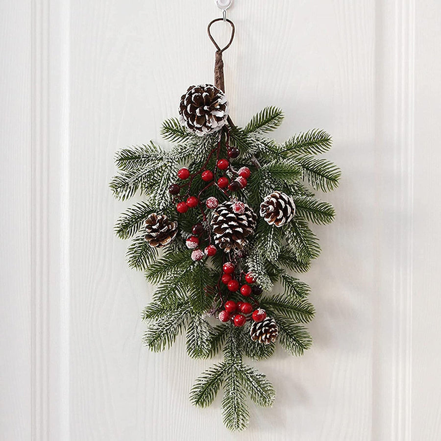 Artificial Christmas Teardrop Wreath