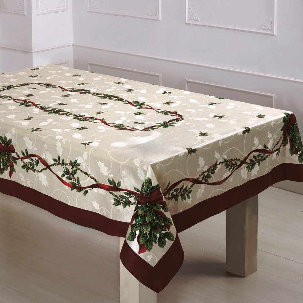 Christmas Ribbon Print Tablecloth