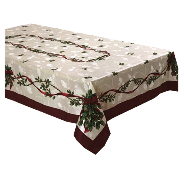Christmas Ribbon Print Tablecloth