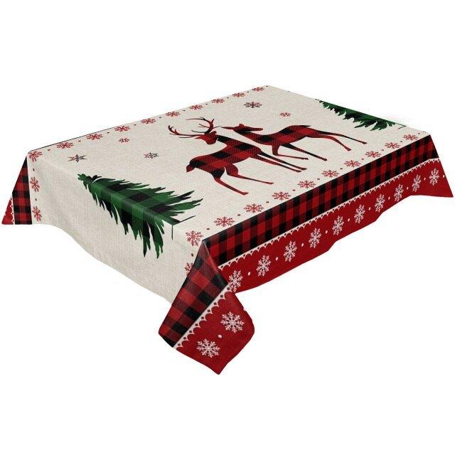 Christmas Deer Illustration Tablecloth