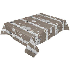 Christmas Deer Illustration Tablecloth