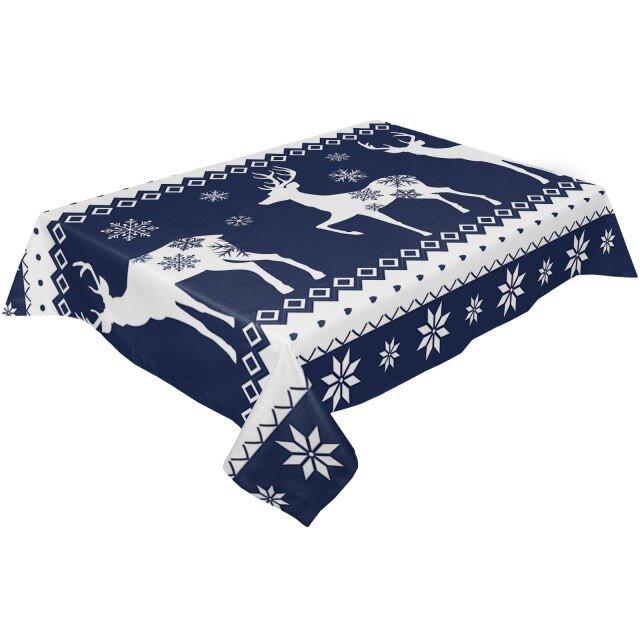 Christmas Deer Illustration Tablecloth