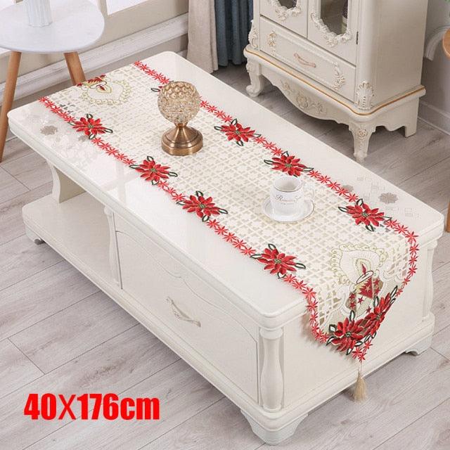 Vintage Embroidered Christmas Table Linens