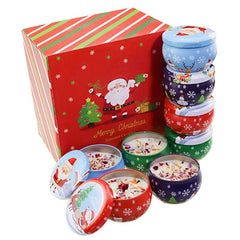 Christmas Tin Scented Candles, 4 Fragrances