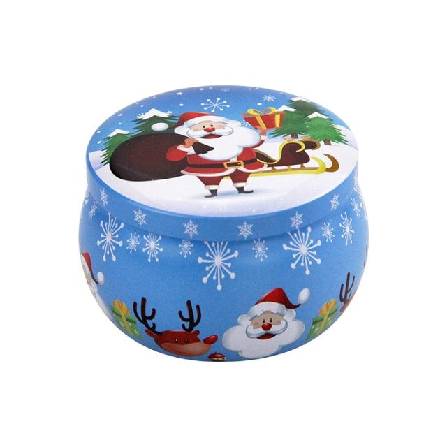 Christmas Tin Scented Candles, 4 Fragrances