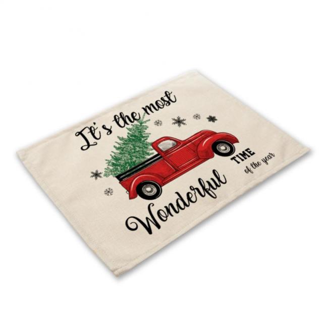 Geometric Christmas Print Table Mats