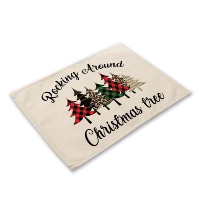 Geometric Christmas Print Table Mats