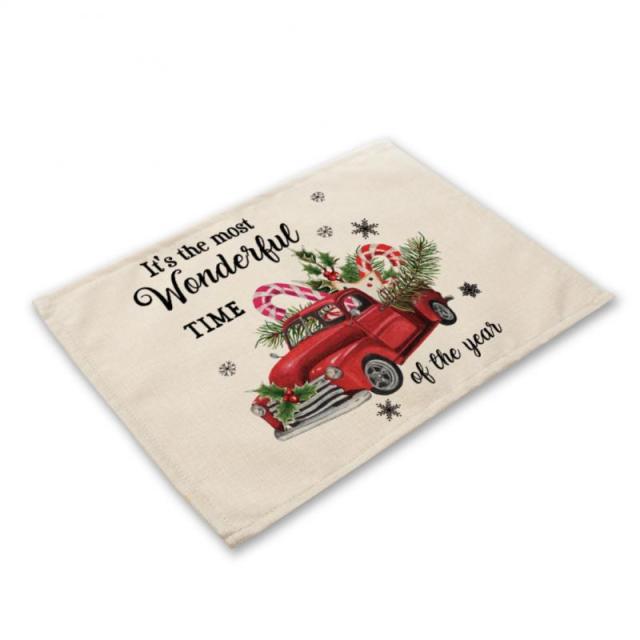 Geometric Christmas Print Table Mats