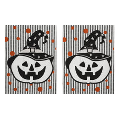 Whimsical Jack-o'-Lantern Halloween Kitchen Towels – Set of 2 Fall Tea Towels