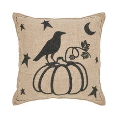Raven & Pumpkin Gothic Fall Throw Pillow