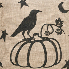 Raven & Pumpkin Gothic Fall Throw Pillow