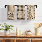 Midnight Harvest Pumpkin & Raven Kitchen Towel Collection | Set of 3 Cotton Towels
