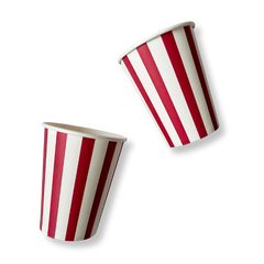 Red & White Striped Cups (8pcs)