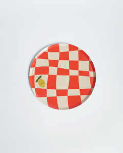Little Chef Checkered Party Plates (9 Inch, 12 Count) | Kids Cooking Birthday Party Supplies | Colorful Checkerboard Paper Plates
