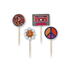 Retro Groovy Cupcake Toppers