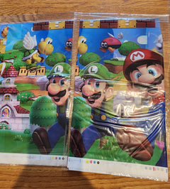4 PCS Mario Birthday Party Tablecloth 42.5 x 70.8 inch, Brother Party Tablecloth for Mario Birthday Party Supplies Decorations