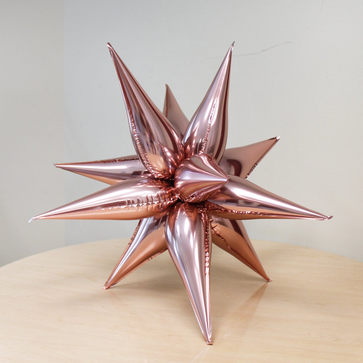 Rose Gold Starburst Cluster Balloon | Chrome Metallic Foil Star