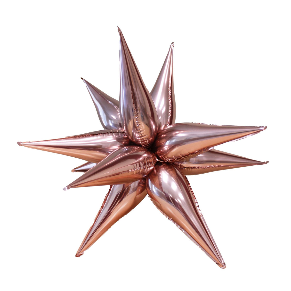 Rose Gold Starburst Cluster Balloon | Chrome Metallic Foil Star