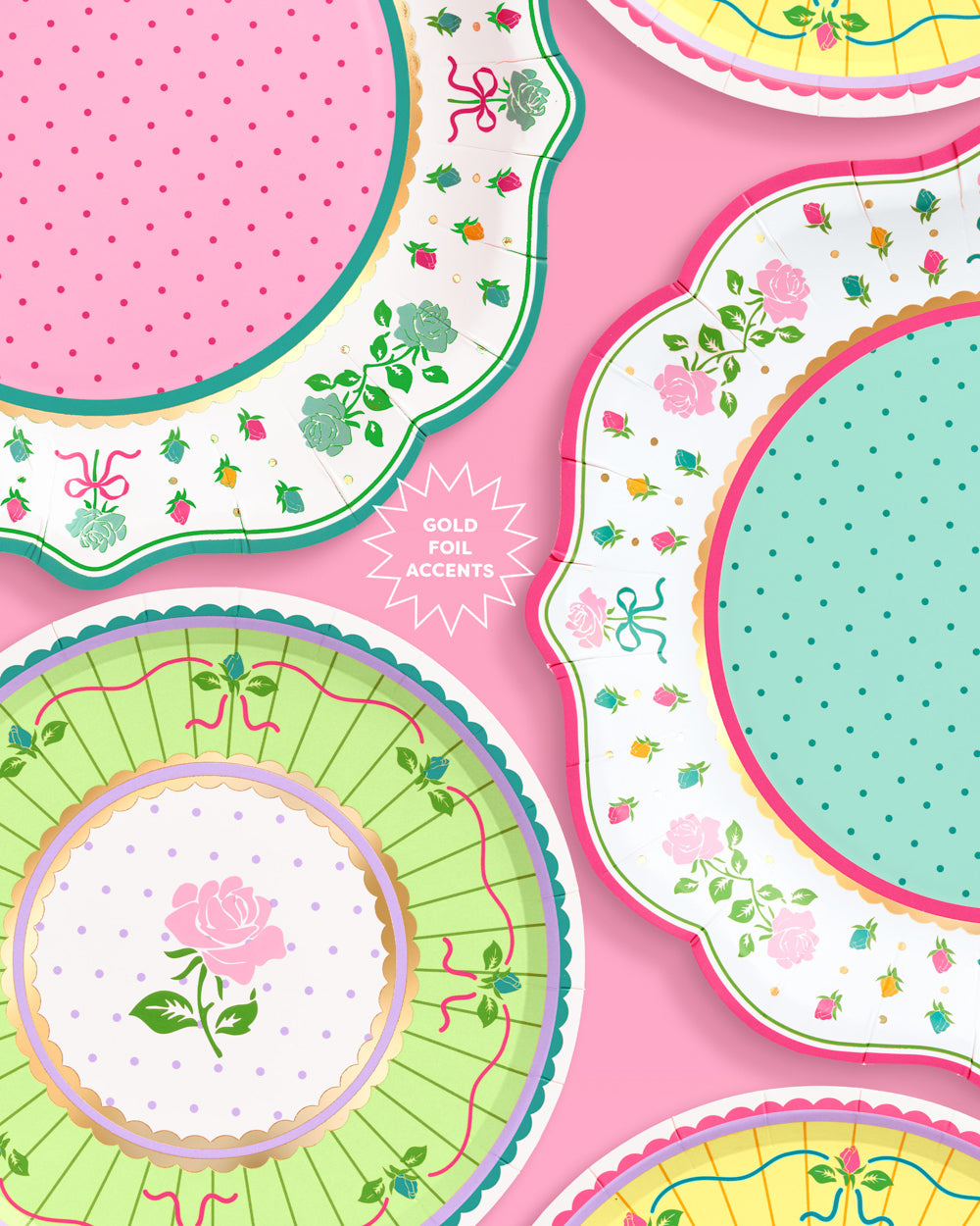 Tea Party Plates - pastel floral plates