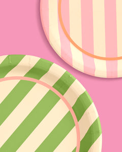 Pool Boy Plates - 24 striped paper plates