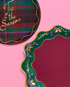Tis the Season Plate Set - 32 paper plates, 2 sizes