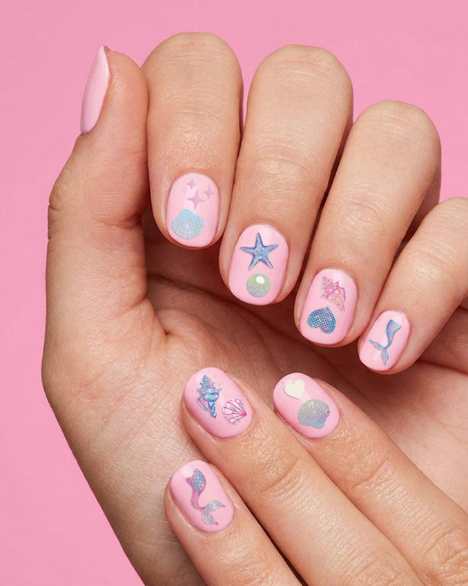 Pearlescent Mermaid Nail Stickers - 584 adhesive nail stickers