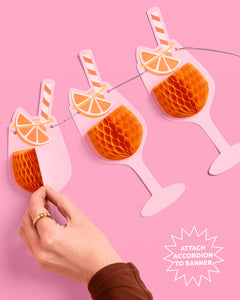 Spritz Party Banner - orange accordion banner