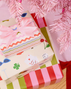 Cute Girl Wrapping Paper - 12 sheets + 16 tags