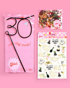 30th Bday Bundle - tats, straw + confetti