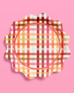 Give Thanks Plaid Plates - 12 or 24 paper plates