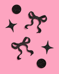 Little Black Bow Confetti - 200 pc glitter confetti