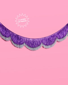 It's Disco Baby Scallop Fringe - 6 ft fringe banner