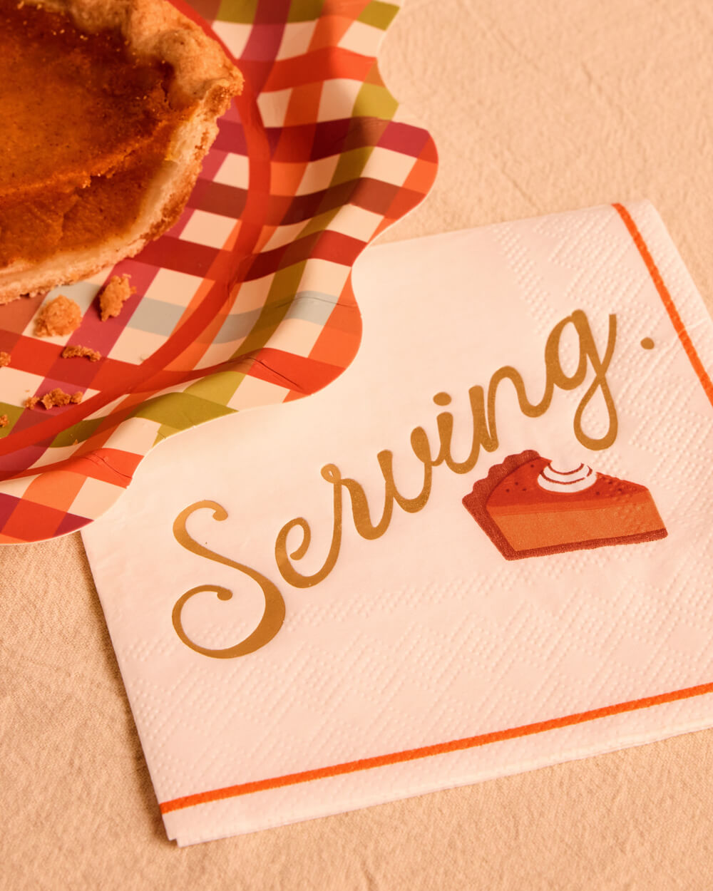 Serving Pie Napkins - 25 gold foil paper napkins