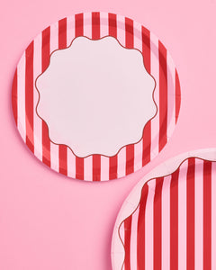 Candy Stripe Plates - 10 paper plates, 7in