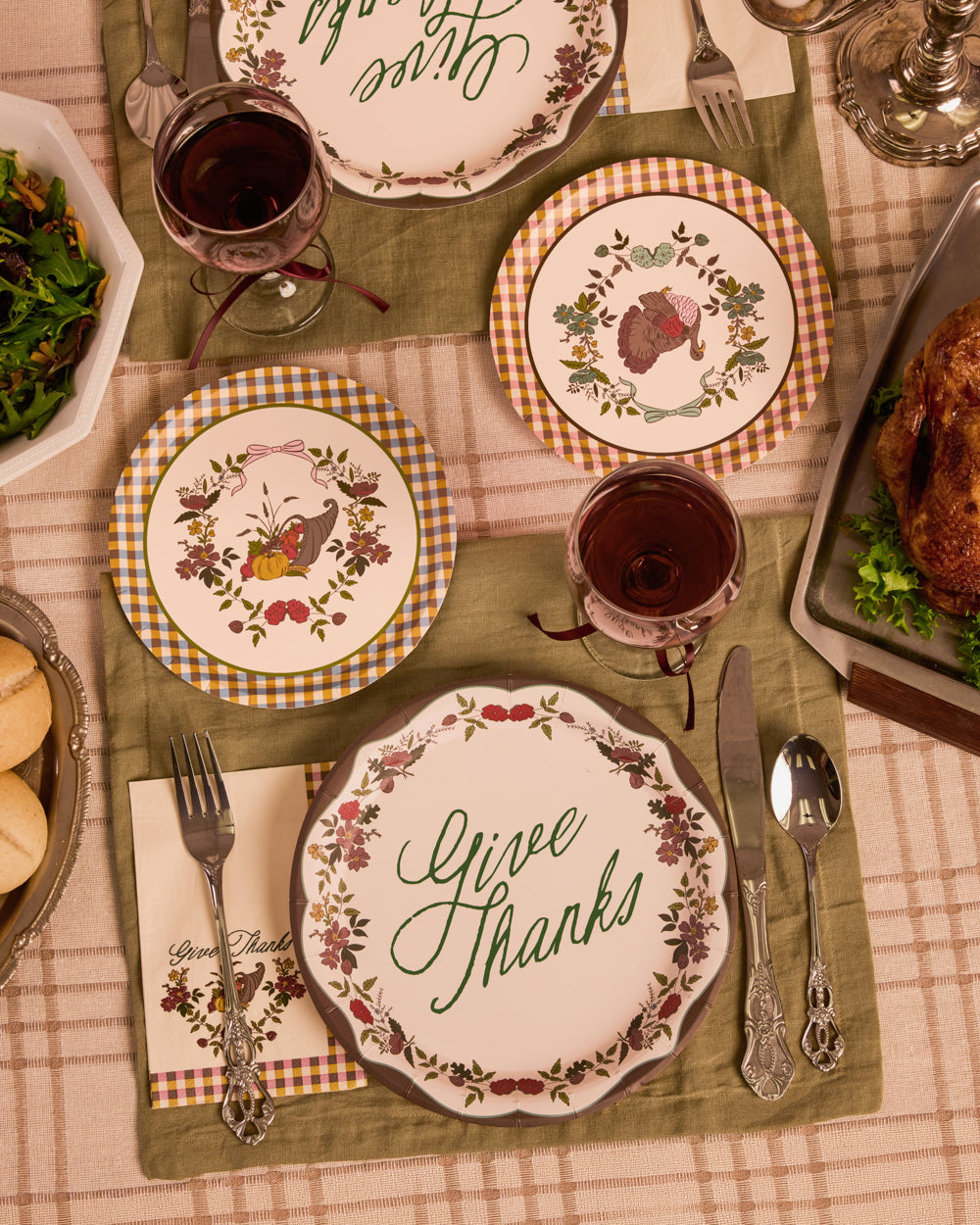 Give Thanks Harvest Plates - 32 paper plates