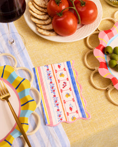 Italian Capri Napkins - 25 wavy edge napkins