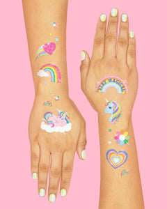 Glitter Unicorn Tattoos - 180 temporary tattoos