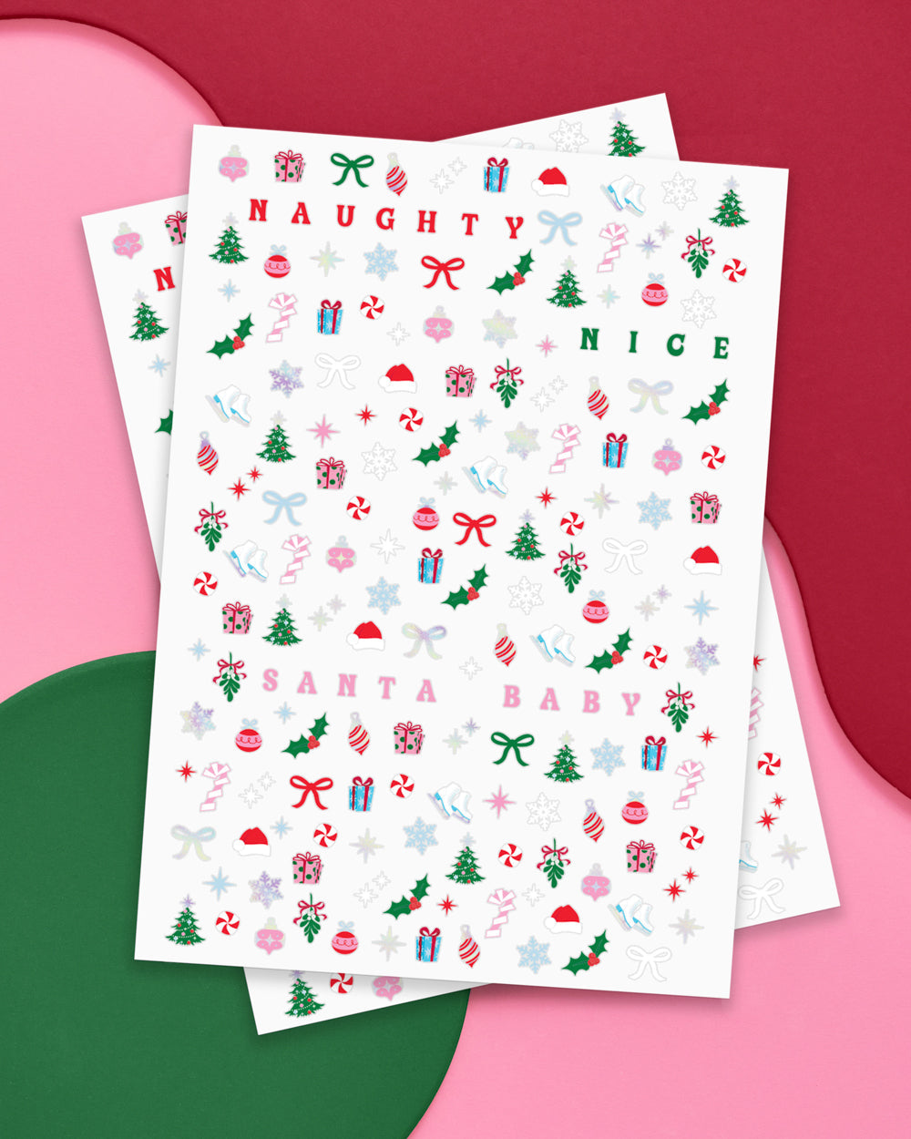 Santa Baby Nail Stickers - 744 adhesive nail stickers