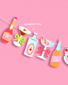 21st Birthday Banner - cocktail garland
