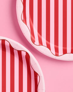 Candy Stripe Plates - 10 paper plates, 9in