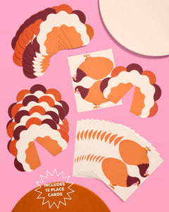 Turkey Time Place Cards - 12 place cards