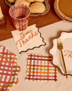 Give Thanks Plaid Napkins - 24 paper napkins