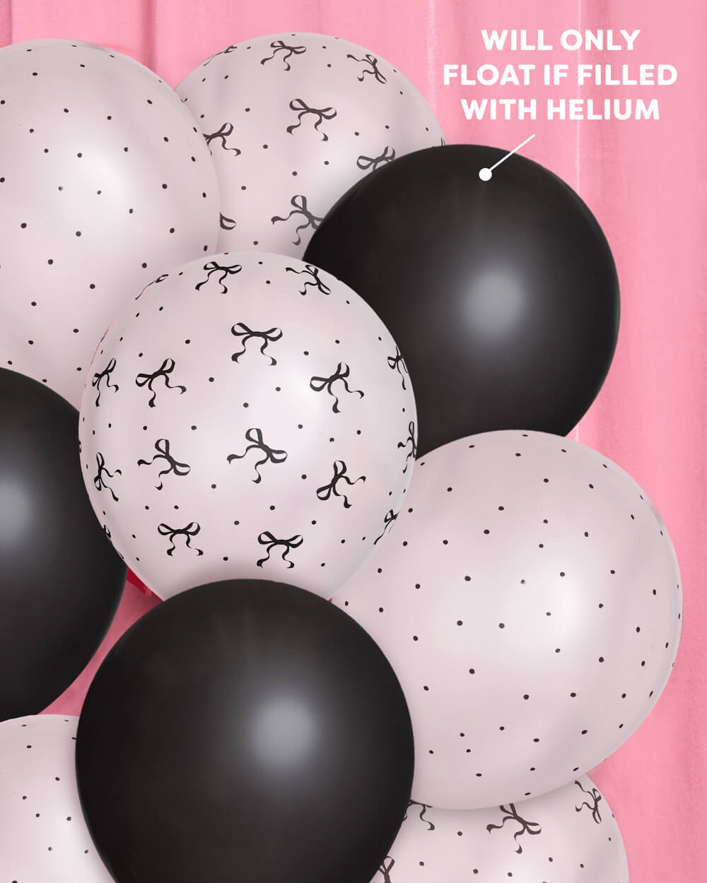 Little Black Bow Pack - 24 latex balloons