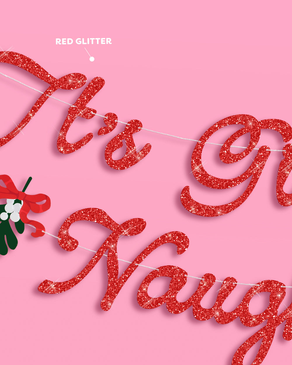 It's Giving Naughty Banner - red glitter banner