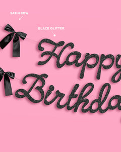 Little Black Bow Bundle - plates, napkins, bday banner