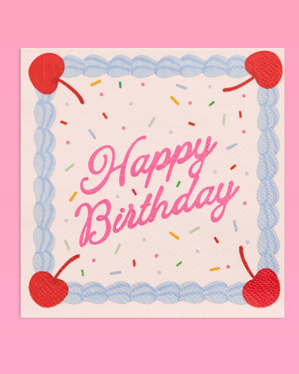 Cherry Bday Napkins - 25 sprinkle napkins