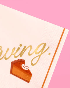 Serving Pie Napkins - 25 gold foil paper napkins